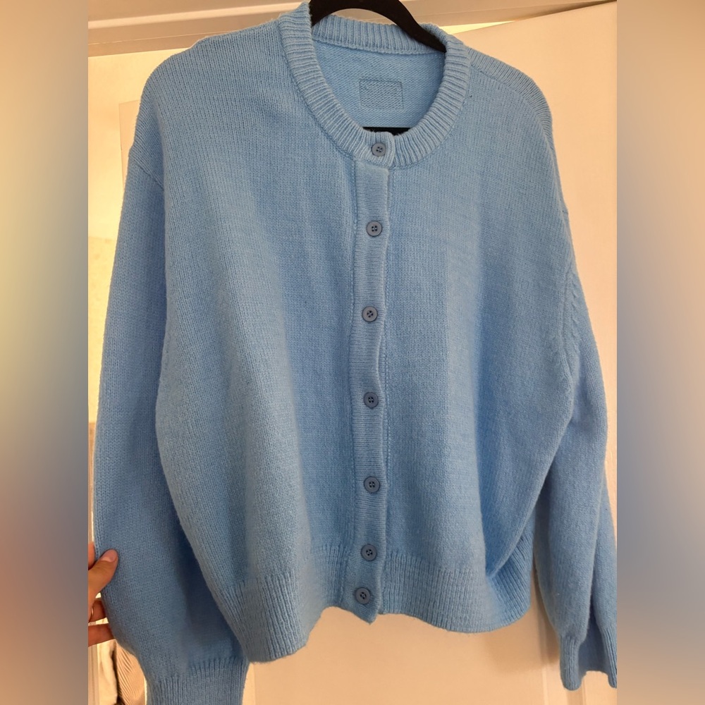 Daily Drills Blue Knit Cardigan